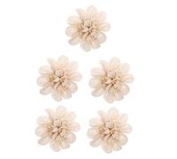 Fabric Corsage Big Hair White Paper Clip on Flowers Lapel Pins for Women Wall Decor Large Cloth Brooch Beige Chiffon