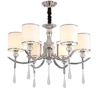 Fabric Crystal Atmospheric Home Chandelier with Multiple Living Dining Room Study Lights-Silver 3 Lights, Si Light Fix