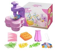 Fabric Flower Bouquets Toys, Fabric Flower Crafting Toy Kit, ABS Beginners Over 3 Years Old, Floral Bouquet Making Game for Home Crafting Activities, Mother's Day, Creative Fun, 14.5x13x19.5cm