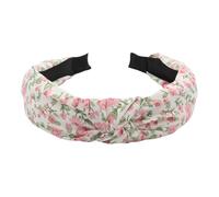 Fabric Knotted Headband For Women - Non Slip Wide Floral Print | Trendy Flower Printed Headwear With Knot Embellishment | Comfortable Headbands For Daily Wear Hair Styling Makeup Party Spring Fall Cas