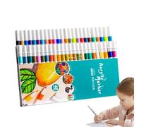 Fabric Markers For Kids - Fine Tip And Brush Tip Pens, Fine Tip Pens | Painting Markers, Quick-Drying Art Supplies, Waterproof Crafts Colors Pen For Paper, Pottery, Stones, Backpacks, Glass, Eggs