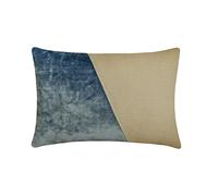 Fabric Mart Direct Decorativo Azul Claro Funda de cojín Lumbar, 30 x 45 cm Terciopelo y Lino Cojin, Funda de Cojín con Bloque de Color sólido, Labor de Retazos Cojin, Moderno - Velutinous Light Blue