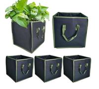 Fabric Pots - 5-Piece Breathable Nonwoven Planter Set, Fabric Planter Grow Bags for Flowers and Vegetables, Foldable Plant Bags for Indoor Outdoor Gardening, Home, Balcony, Rooftopp Transplanting