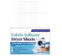 Fabric Softener Sheets, 40-Count Scented Gentle Softening, Dryer Sheets With Static Control, Washer Cover With Pet Hair Removal, Laundry Care Tool, Household Cleaning Accessory for Removal Pet Hair