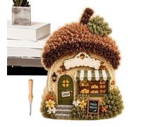 Fabric Stamping Set | Beginner Punch Needle Kits Flower Mushroom House