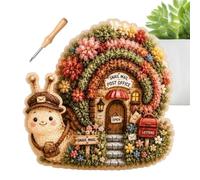 Fabric Stamping Set | Beginner Punch Needle Kits Flower Mushroom House