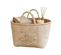 Fabric Storage Basket, Floral Foldable Tote, Laundry Hamper with Handles, Versatile Organizer Container, Home Accessory for Office Bedroom Use, Travel Shopping Diaper Clothes Makeup Book Holder