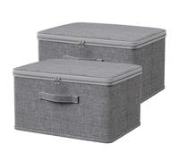Fabric Storage Box - Shelf Closet Basket Organizer Container | Lockable Box With Combination Lock | 2x Covered Storage Box Large Capacity With Lid | Fabric Storage Cubes For Home, Office, Nursery