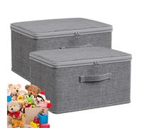 Fabric Storage Box - Shelf Closet Basket Organizer Container | Lockable Box With Combination Lock | 2x Covered Storage Box Large Capacity With Lid | Fabric Storage Cubes For Home, Office, Nursery