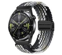 Fabric Watch Strap Compatible with Huawei GT6/GT5/GT4/GT3/GT2 46mm, Adjustable Magnetic Sport Straps Compatible with Garmins Vivoactive 4/Amazfits GTR 5/4/3 47mm, Nylon Watch Band 22mm Chocolate