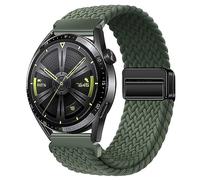 Fabric Watch Strap Compatible with Huawei GT6/GT5/GT4/GT3/GT2 46mm, Adjustable Magnetic Sport Straps Compatible with Garmins Vivoactive 4/Amazfits GTR 5/4/3 47mm, Nylon Watch Band 22mm Olive Green