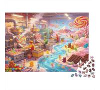 Fábrica de Dulces Puzzle de 1000 Piezas Papel para Adultos Mundo de Fantasía Dulce Relajante Atención Hogar Decoración Regalo 52x38cm/1000pcs
