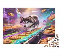 Fábrica de Galletas Husky Puzzle de 1000 Piezas Papel Puzzle para Adultos Escena de Fábrica Calma Atención Familia Hogar 52x38cm/1000pcs