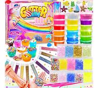 Fabrica de Slime para Niños 5+Años, kit con 18 Colores, Resplandor en Oscuro, Polvo de Brillo y Más para Los Amantes del Unicornio Juguete DIY