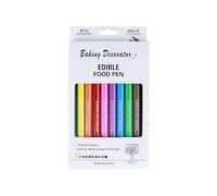 Fábrica Directa Nueva - Pluma de Pigmento Comestible para Hornear con Punta 0 7mm Firma Pincel Trazos Línea Gancho 10 Colores en una Caja Fácil Usar Conveniente Alto Grado Alta Durabilidad Perfecta Us