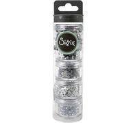 Sizzix Sequins & Beads, Silver, 5 Pack Lentejuelas y cuentas 663813, Plata, 5 Pzas, Talla única, 5