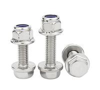Fabricación en la cual el valor de todas las mater Hex Bolts M5 M6 M8 M10 304 Stainless Steel With Nylon Lock Nuts Pack of Multiple Sizes(M10x60(1set))