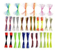 Fabricación Señuelos Faldas Jig | Kit Señuelos de Silicona Cebos Falda - 30 Hebras Señuelos Jig para Bass Trucha Silure Pesca Hielo Lago Estanque Barco Rive Rive Mosca