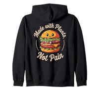 Fabricado con plantas que no duelen, bonito diseño de hamburguesa vegana kawaii Sudadera con Capucha