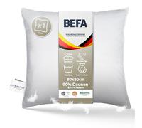Fabricado en Alemania BEFA Naturaleza Almohada 80 x 80 cm con 90% plumón y 10% plumas Clase 1, color blanco, peso del relleno: 800 g. Apto para alérgicos (nomite), Downpass