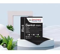 (Fabricado en Malasia) SANCTUARY DENTAL DAM Látex 6 x 6 pulgadas menta (mediano) 36 hojas negras (precio al por mayor) (6 x 6 pulgadas, negro)