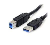 Fabricado por la marca StarTech.com USB3SAB3BK - Cable USB (USB A, USB B, Macho/Macho, 11,43 cm, 1,27 cm, 21,59 cm)