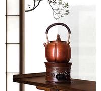 Fabricado por una tetera de cobre artesanal centenaria, hervidor de cerveza hecho a mano con grabado de hoja de arce para juego de té, pequeña capacidad