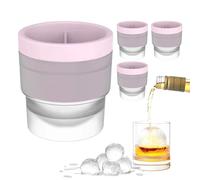 Fabricador de Bolas de Hielo, Molde Antifugas Para Cubitos de Whisky, 4 Piezas De Silicona Para Bebidas Vino Cóctel Barbacoa Hogar Fiestas Playa Cocina Navidad Halloween Reuniones