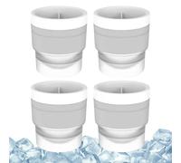Fabricador de Bolas de Hielo - Molde Antifugas Para Cubitos de Whisky,4 Piezas en Silicona para Bebidas como Whisky, Vino y Cóctel en Fiestas, Hogar, Navidad, Halloween, Cumpleaños, Barbacoa y