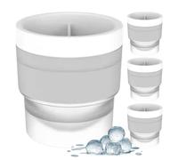 Fabricador de Bolas de Hielo, Molde Antifugas Para Cubitos de Whisky, 4 Piezas en Silicona para Bebidas como Whisky, Vino y Cóctel en Fiestas, Hogar, Navidad, Halloween, Cumpleaños, Barbacoa y