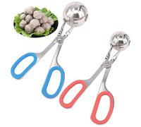 Fabricante de albóndigas, 2pcs no stick safe acero inoxidable acero inoxidable bola de bolas con mango de comodidad para cocinar casero, pequeño +