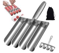 Fabricante de albóndigas con pala de corte, cocina 4 tubos Meatball Maker Acero inoxidable Manual albóndigas Manuales Herramientas de cocina para Cooping Rápido Albóndigas Bolas de pescado (4 tubos)