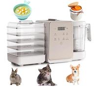 Fabricante de Alimentos para Mascotas - Máquina de Cocina 7 en 1 con Panel Táctil para Hacer Golosinas Caseras para Gatos y Perros, Set de Regalo de Recetas de Comida Casera para Mascotas