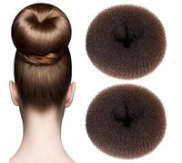Fabricante de bollos para el cabello de 2 piezas, donas de cabello de esponja de 4.3 pulgadas para bollos, soporte de cola de caballo de bricolaje elástico suave para mujeres.