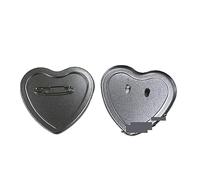 Fabricante de botones, (Debajo de las piezas) en forma de corazón 57x52mm en blanco 100 juegos de pasador seguro materiales de suministro de botón de Metal for fabricante de botones de insignia