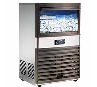 Fabricante de helados comercial - Fabricante de máquinas de hielo independiente de acero inoxidable 110LBS/24H Máquina de hielo de refrigeración por aire Ideal para oficina de fiestas, restaurante