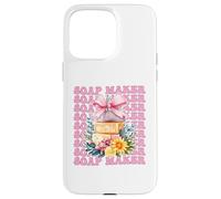 Fabricante de jabón para Hacer jabón, Distribuidor de jabón, Lazo de Coqueta, Rosa Carcasa para iPhone 15 Pro MAX