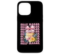 Fabricante de jabón para hacer jabón, distribuidor de jabón, lazo de coqueta, rosa Carcasa para iPhone 13 Pro Max