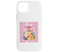 Fabricante de jabón para Hacer jabón, Distribuidor de jabón, Lazo de Coqueta, Rosa Carcasa para iPhone 14 Plus