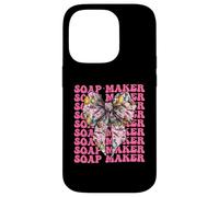 Fabricante de jabón para hacer jabón, distribuidor de jabón, lazo de coqueta, rosa Carcasa para iPhone 14 Pro