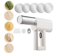 Fabricante de pasta inalámbrico, máquina de fideos eléctricos de mano de 50W con 5 discos, herramienta de espagueti automática portátil para el ramen casero, gadget de cocina compacto para la diversió