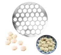 Fabricante de ravioles rusos, molde de albóndigas de 37 agujeros Pelmeni de aluminio Fabricante de metal Pelmeni de carne siberiana Molde de prensa Cortador de ravioles para el (Plata)