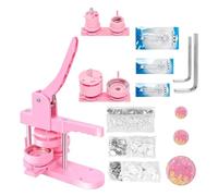 Fabricante Insignias Kit De Máquina For Hacer Botones Con Insignia Rosa, Juego De Máquina De Prensado Con Pin De Botón De 25/32/58MM Con Pieza De Botón De 100/300 Uds + Cortador De Círculos 1/3 + Mold