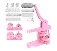 Fabricante Insignias Máquina For Hacer Insignias De Botón Rosa, Máquina For Prensar Botones De Molde De 25/32/58mm Con 300 Juegos De Suministros + 2 Cortadores Redondos For Regalo For Niños