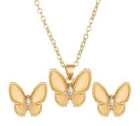 Fabricar Conjuntos oxidados Cultured Pearls Colgante Necklace Teardrop Pearl Dangling Earrings Cubic Zirconia Pearl Wedding Jewelry Set For Bridal Women Bridesmaids & Br Conjuntos Verde (E, One Size)