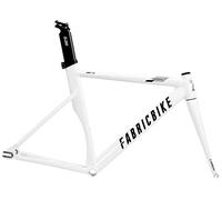 FabricBike Aero - Cuadro para Bicicleta Fixie, Fixed Gear, Single Speed, Cuadro de Aluminio y Horquilla de Carbono, 5 Colores, 3 Tallas, 2,145g (Talla M) (Glossy White & Black, L-58cm)