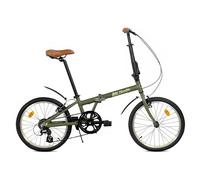 FabricBike Folding Bicicleta Plegable Cuadro Aluminio Ruedas 20" 5 Colores (Cayman Green 7 Speed W/Mudguard)