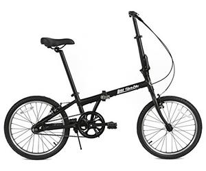 FabricBike Folding Bicicleta Plegable Cuadro Aluminio Ruedas 20" 5 Colores (Fully Matte Black)