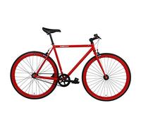 FabricBike Original - Bicicleta Fixed Gear Bike, Rueda 28 Pulgadas, Bicicleta de Piñón Fijo, Bici Single Speed, Cuadro Acero Hi-Ten, 10.45 kg (Talla M). (Fully Glossy Red, S-49cm)