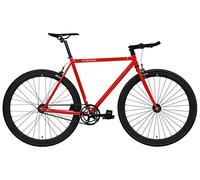 FabricBike Original Pro- Bicicleta Fixie, Piñon Fijo Flip-Flop, Single Speed, Cuadro Hi-Ten Acero, 10,45 kg. (Talla M) (Pro Red & Matte Black, S-49cm)
